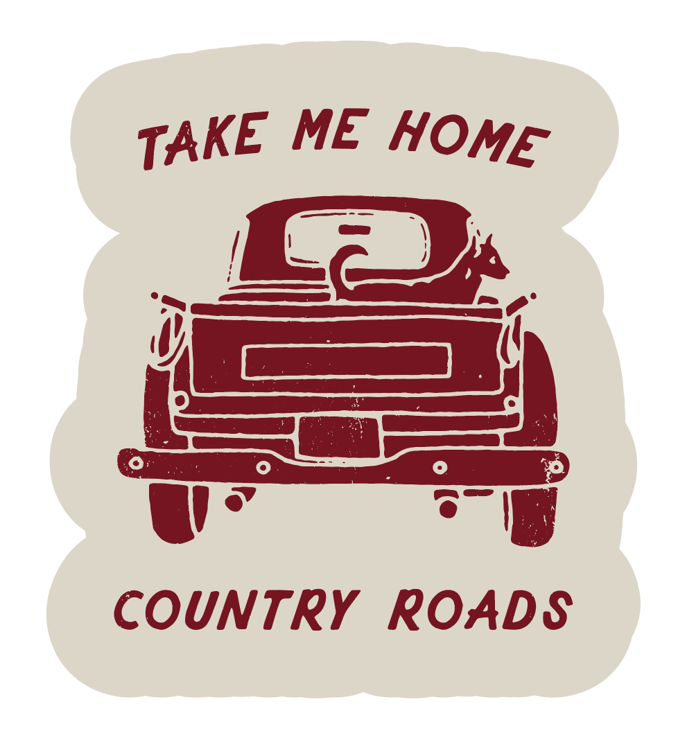 Country Roads Sticker