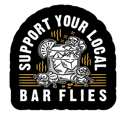 Bar Flies Sticker